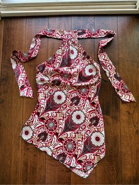 Red Floral Halter Neck Camisole
